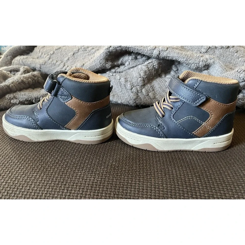 Stride Rite 360 Colby & Melvin Toddler Boot Lot Size 7 Navy Brown Shoes
